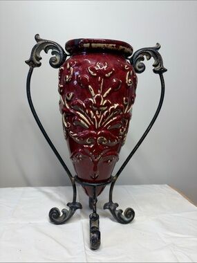 Ceramic Jug in Iron Frame